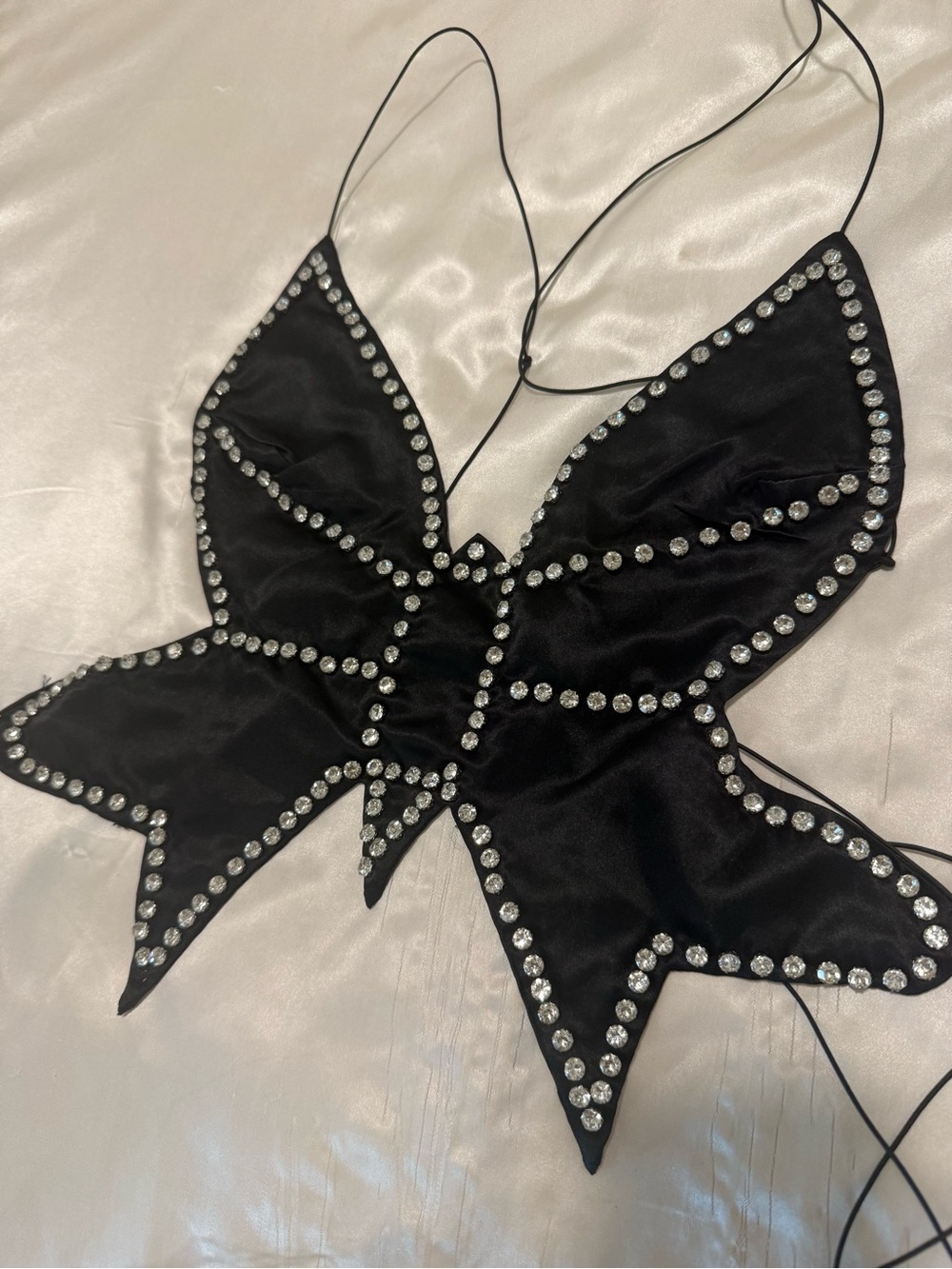 Fashion Nova Black Crystal Butterfly Hair Accessory